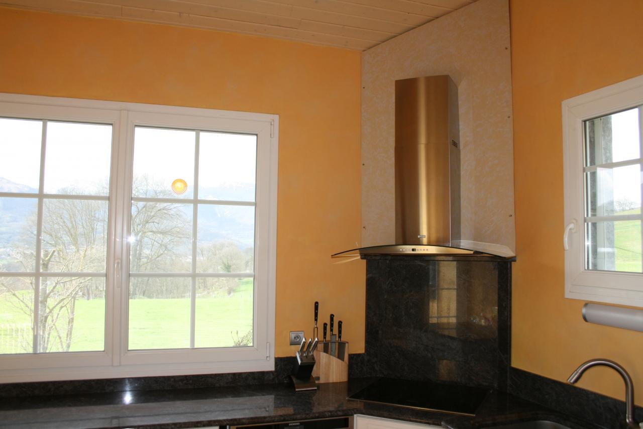 Cuisine peinture structurée jaune